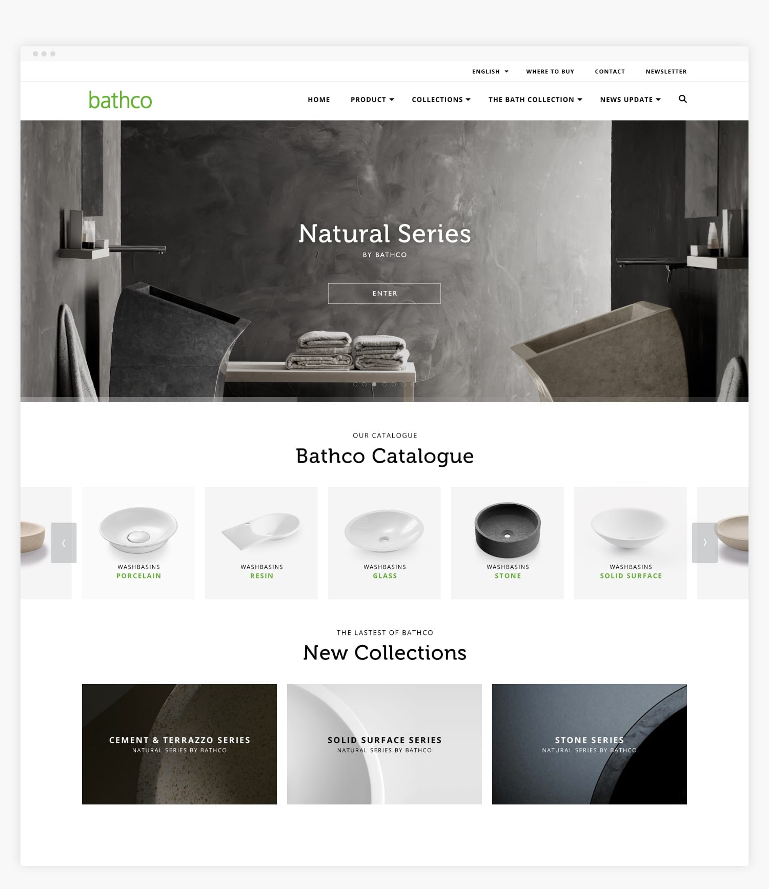 Diseño Web The Bathco Collection