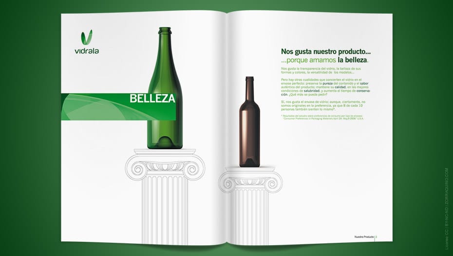 Diseño Interior Catálogo Corporativo Vidrala