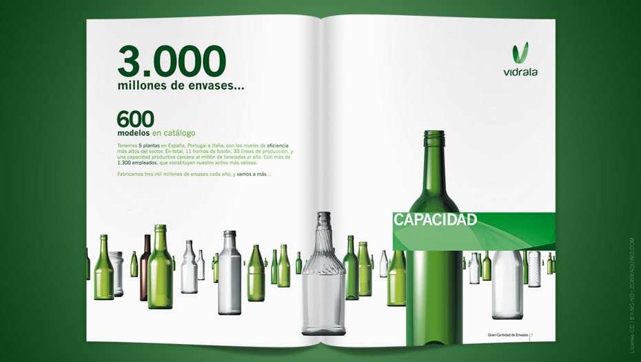 Diseño Interior Catálogo Corporativo Vidrala