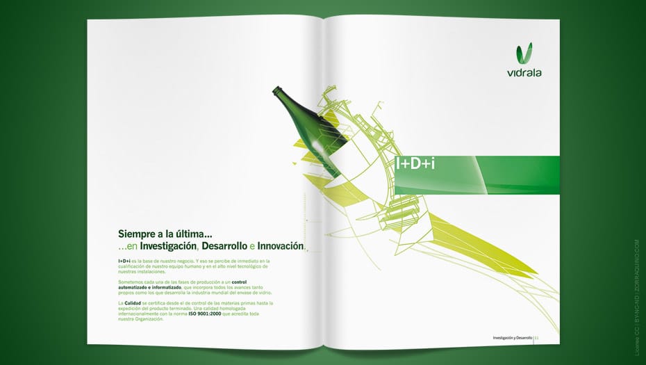 Diseño Interior Catálogo Corporativo Vidrala