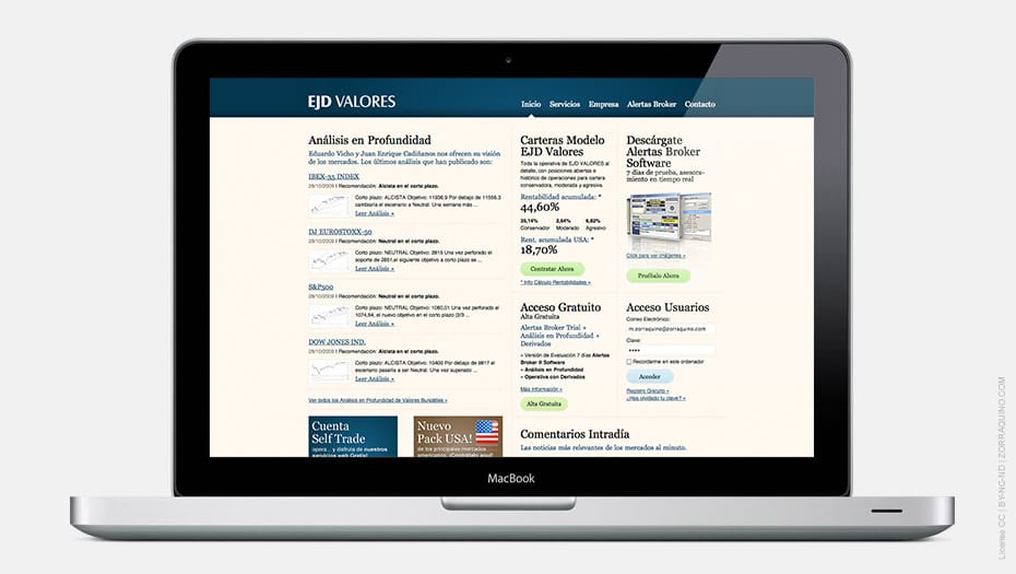 Diseño Página Web EJD Valores