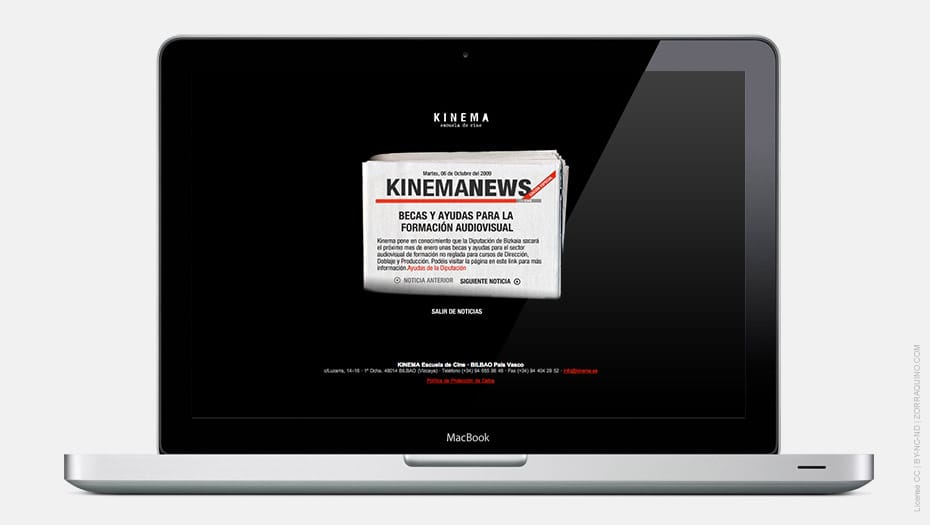 Diseño Web Kinema Escuela de Cine