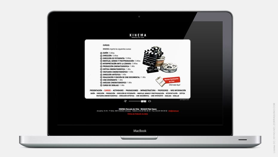 Web Corporativa Kinema Escuela de Cine