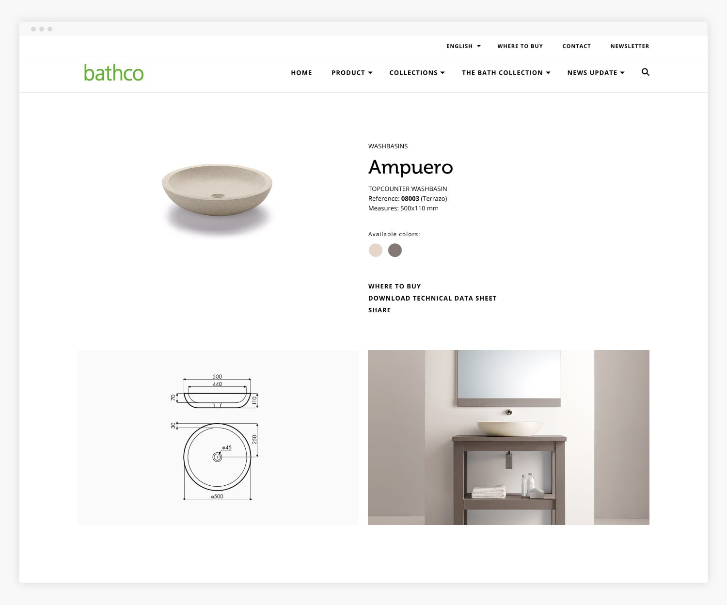Desarrollo Web The Bathco Collection